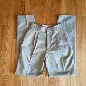 Vintage Wrangler Tall Super High Waisted Pleated Tan Chino Pants